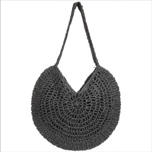 𝅺straw Braided Circle Tote Bag - Picture 3 of 7